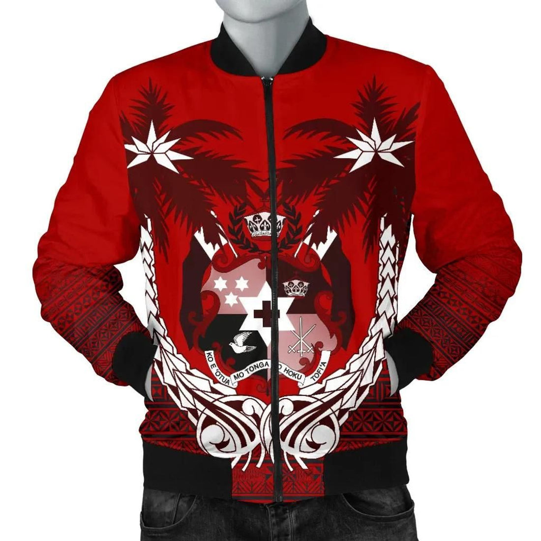 FUNSTUFFPRINT Tonga Polynesian Coconut Men's 3D Bomber Jacket