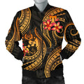 FUNSTUFFPRINT Tonga Polynesian Men Bomber Jacket - Gold Plumeria - 3D Bomber Jacket