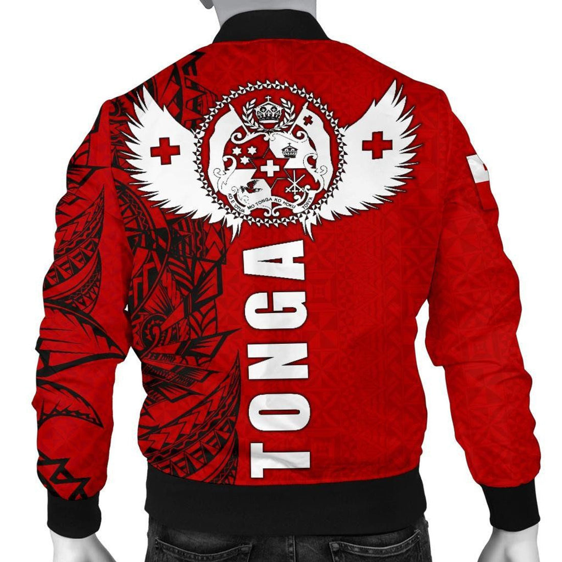 FUNSTUFFPRINT Tonga Polynesian Men's Bomber Jacket - Tonga Wings - 3D Bomber Jacket