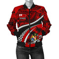 FUNSTUFFPRINT Tonga Polynesian Shark Tattoo Women's 3D Bomber Jacket
