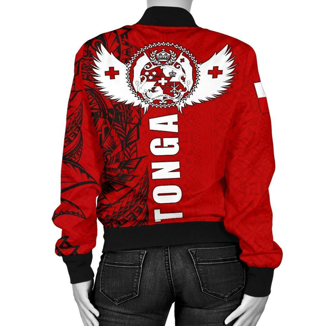 FUNSTUFFPRINT Tonga Polynesian Women's Bomber Jacket - Tonga Wings - 3D Bomber Jacket