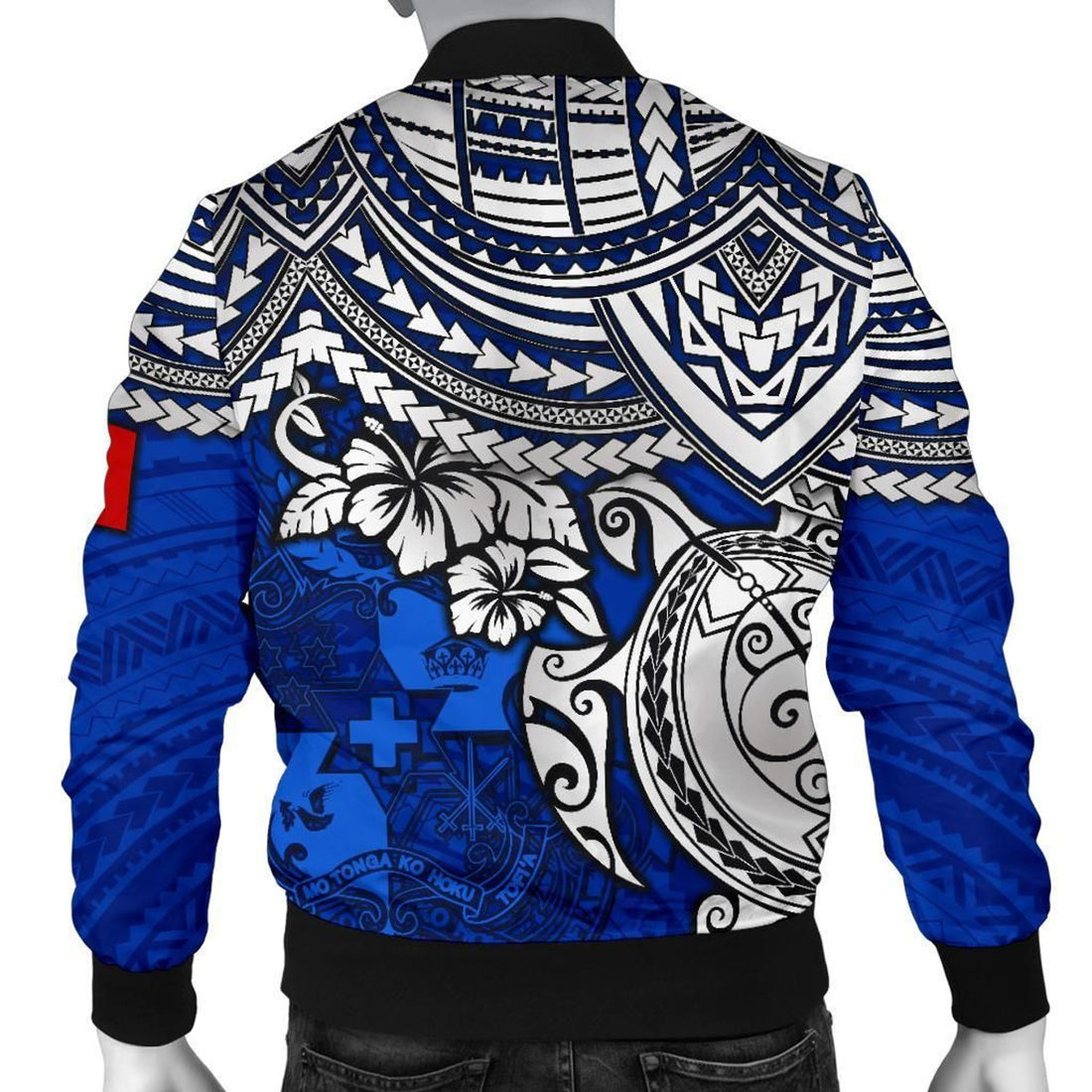 FUNSTUFFPRINT Tonga Polynesian bBomber Jacket (Men) - Blue Turtle - 3D Bomber Jacket