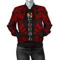 FUNSTUFFPRINT Tonga Women Bomber Jacket - Polynesian Tattoo Red - 10 3D Bomber Jacket