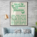 Treat Yourself With Kindness, Poster Decor, Go Outside Eat Healthy Drink More Water, Healthy Poster Poster and Canvas