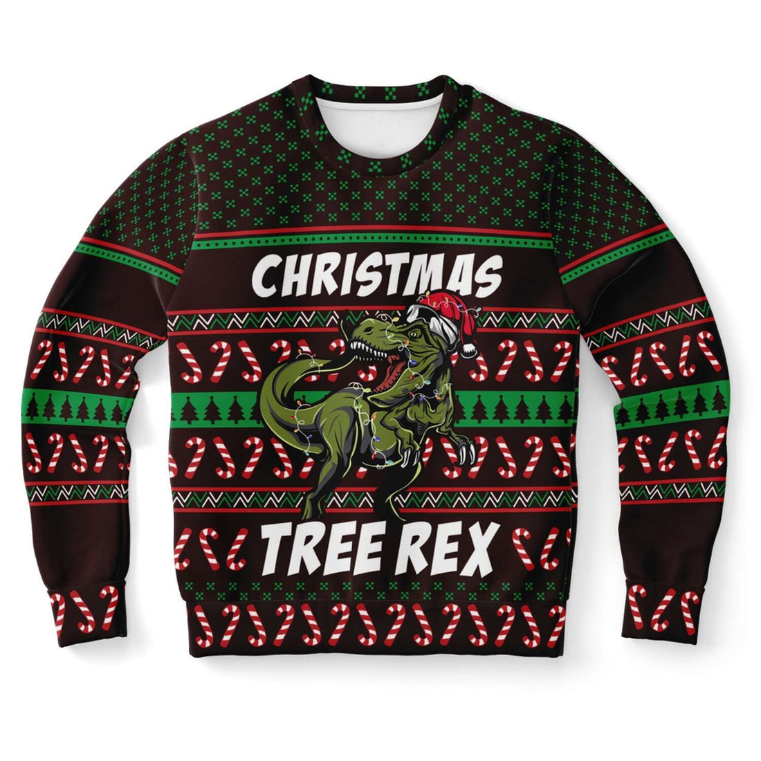 FUNSTUFFPRINT Tree Rex Ugly Christmas Sweater, Christmas Sweater, Ugly Sweater, Funny Xmas Sweaters Ugly Sweater
