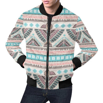 FUNSTUFFPRINT Tribal Native Indians American Aztec Navajo Print Mens 3D Bomber Jacket