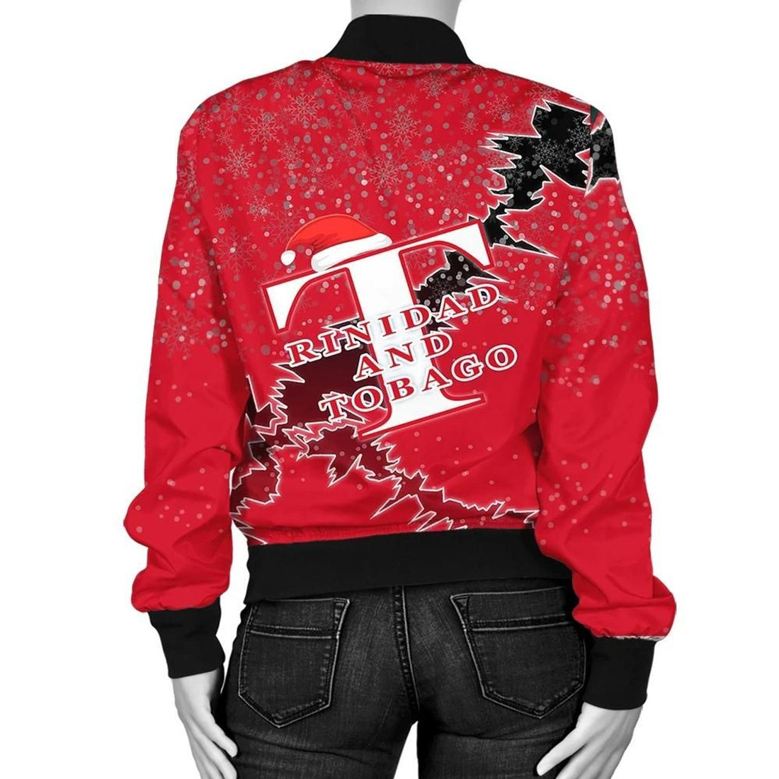 FUNSTUFFPRINT Trinidad and Tobago Christmas Coat Of Arms Women Bomber Jacket Style 3D Bomber Jacket