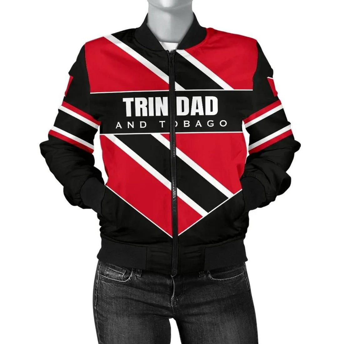 FUNSTUFFPRINT Trinidad and Tobago Women's Bomber Jacket - Pro Energy 3D Bomber Jacket