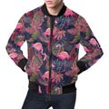 FUNSTUFFPRINT Tropical Flamingo Palm Leaves Hawaiian Floral Pattern Print Mens 3D Bomber Jacket