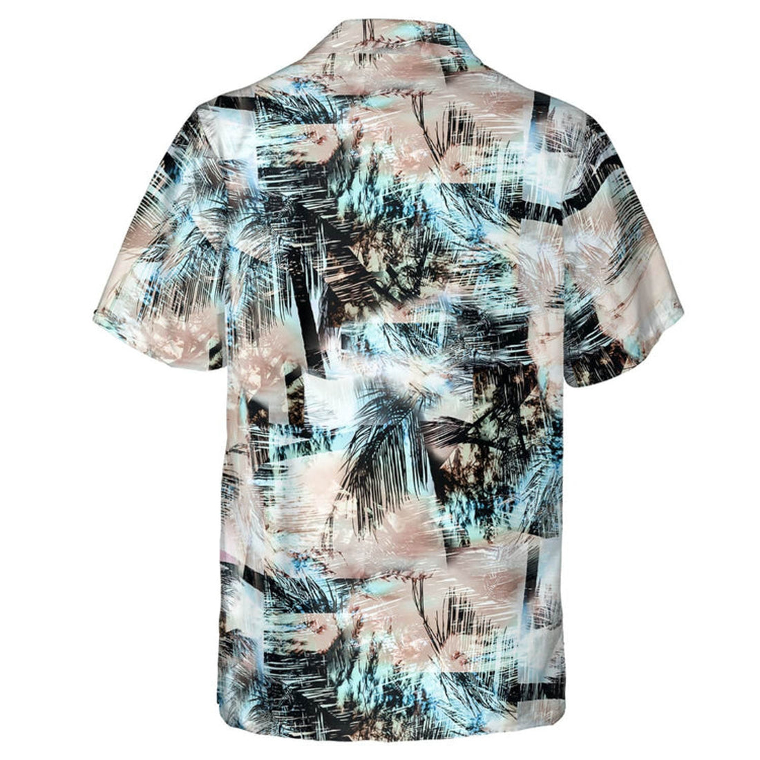 Hawaiian Camp Collar Short Sleeve Button-Down Shirt Tropical Palms Abstract 3D Hawaiian Shirts