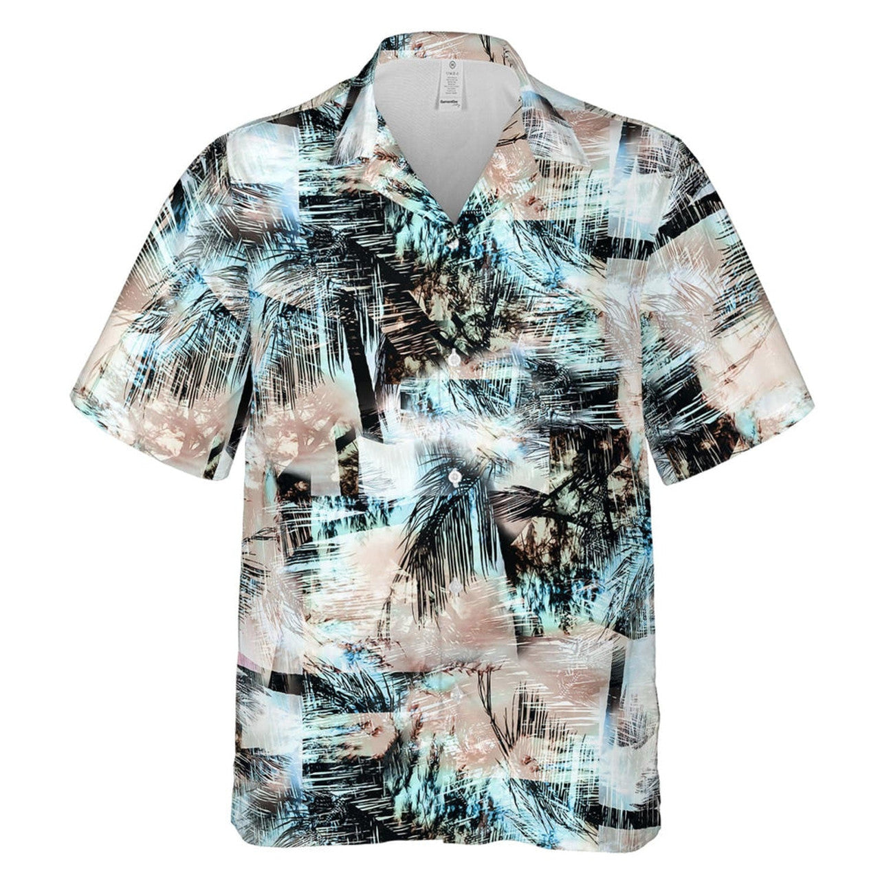 Hawaiian Camp Collar Short Sleeve Button-Down Shirt Tropical Palms Abstract 3D Hawaiian Shirts