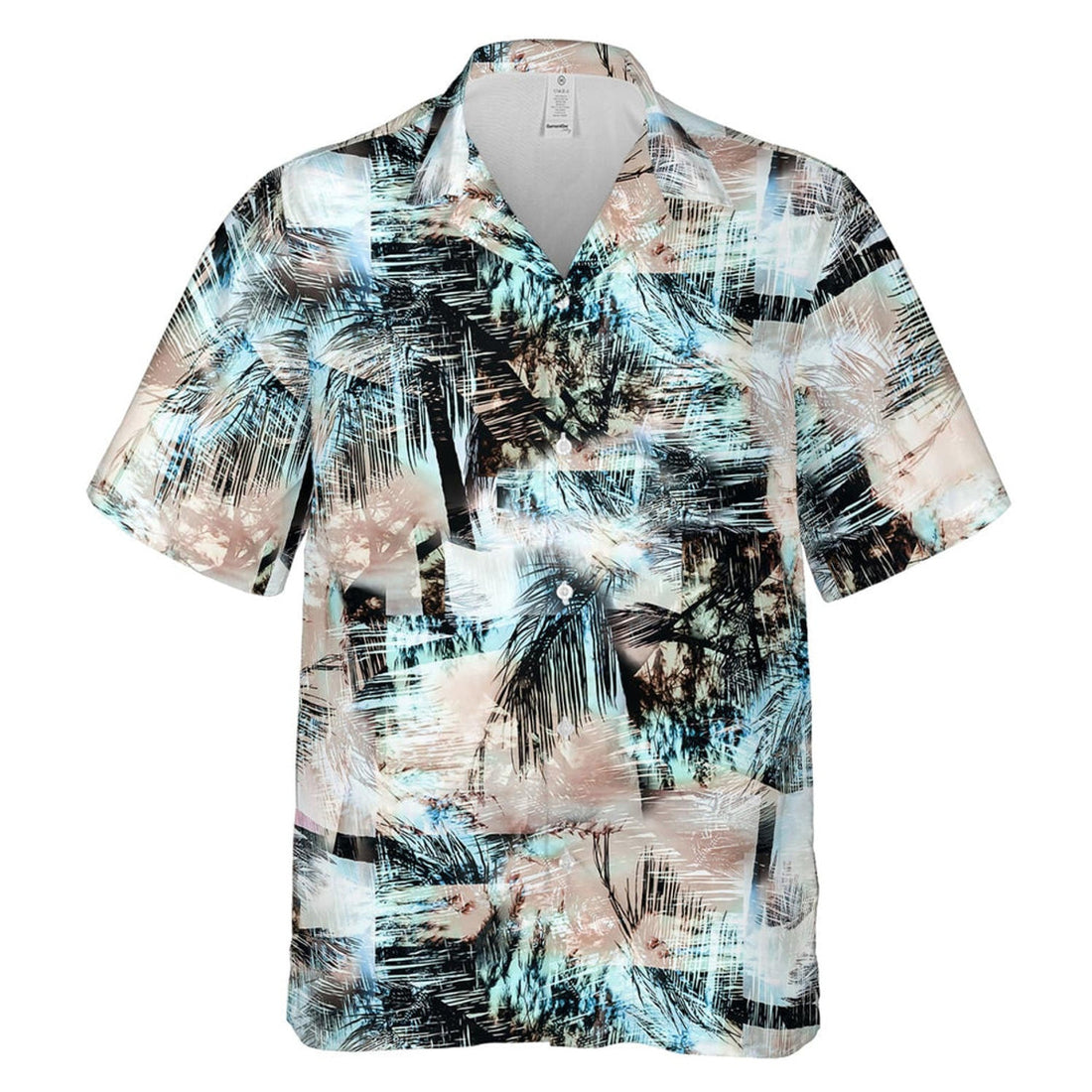 Hawaiian Camp Collar Short Sleeve Button-Down Shirt Tropical Palms Abstract 3D Hawaiian Shirts