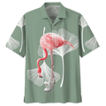 Tropical Flamingo Ornamental Hawaiian Shirt, flamingo shirts mens