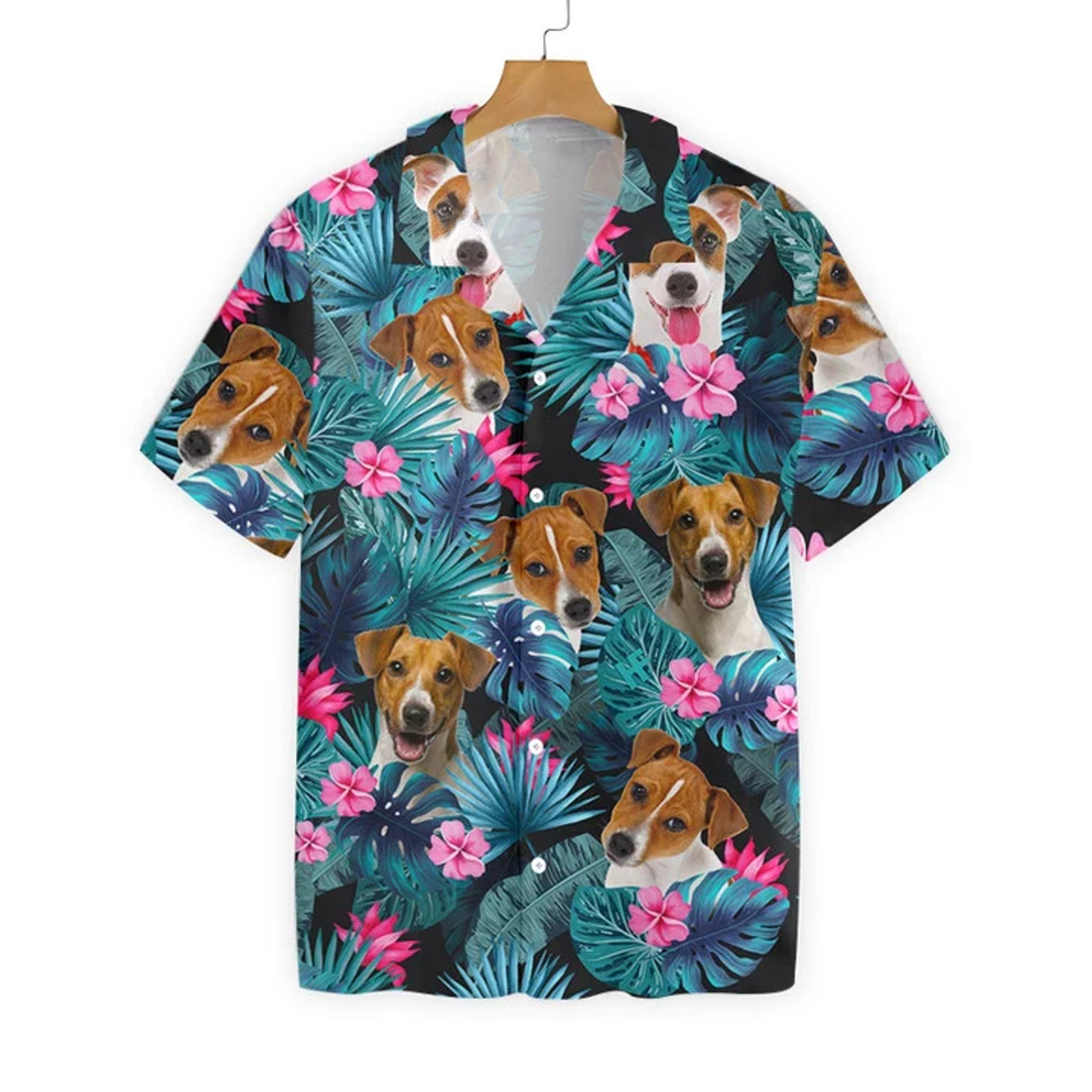 Tropical Jack Russell Terrier Dog Pattern Hawaiian Shirt