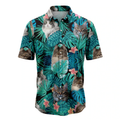 Tropical Norwegian Forest Cat Hawaiian Shirt, Summer gift, Hawaiian Shirts for Men, Aloha Beach Shirt