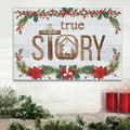 True Story Jesus Born In A Manger Christmas Wall Art Canvas - Painting On Canvas - Poster To Print