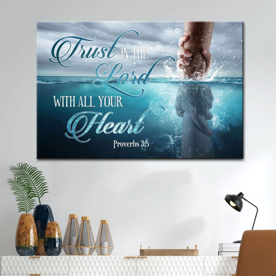 Trust In The Lord With All Your Heart Proverbs 35 Canvas Print Bible Verse Wall Art