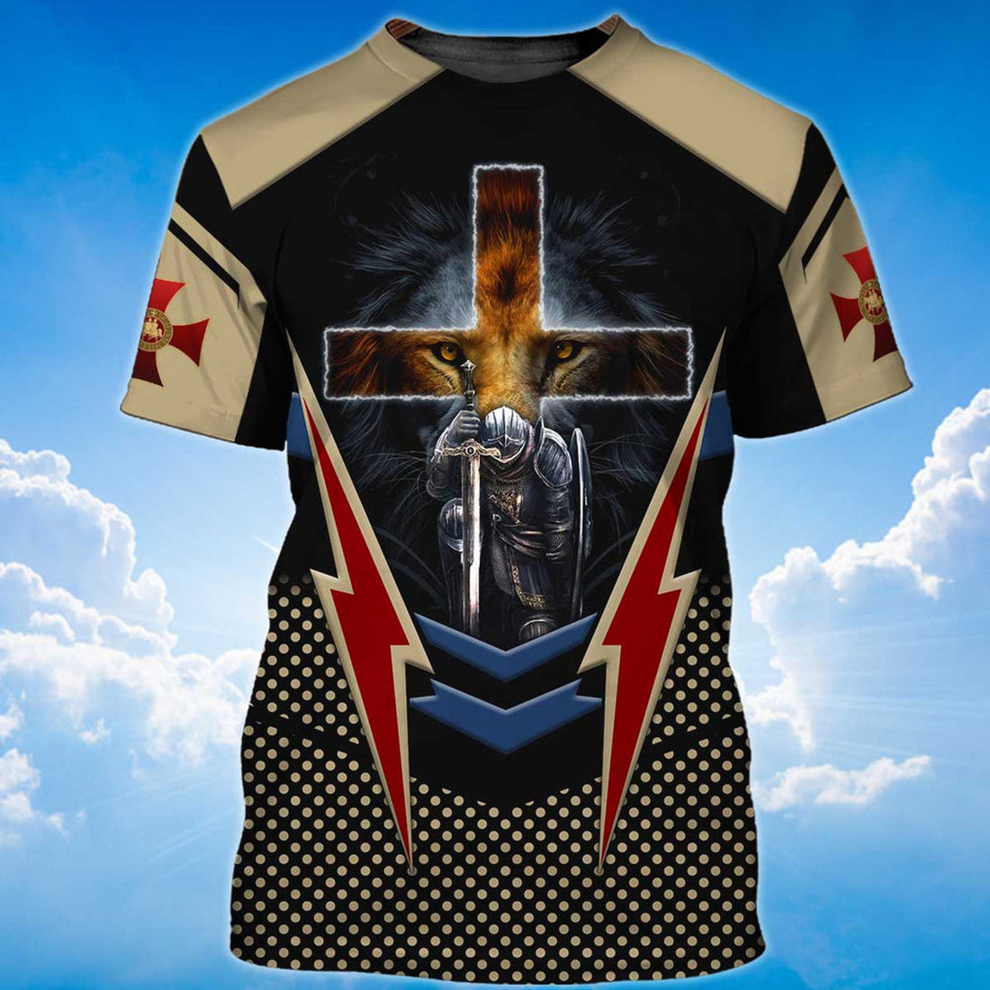 FUNSTUFFPRINT Knight Templar Of God 3D Full Print 3D T-shirt