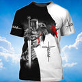 FUNSTUFFPRINT Knight Templar Jesus Is My God My King My Lord T-Shirt Gift For Knight Templar Lover 3D T-shirt