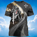 FUNSTUFFPRINT Knight Templar Man Of God Warrior Of Christ 3D T-shirt