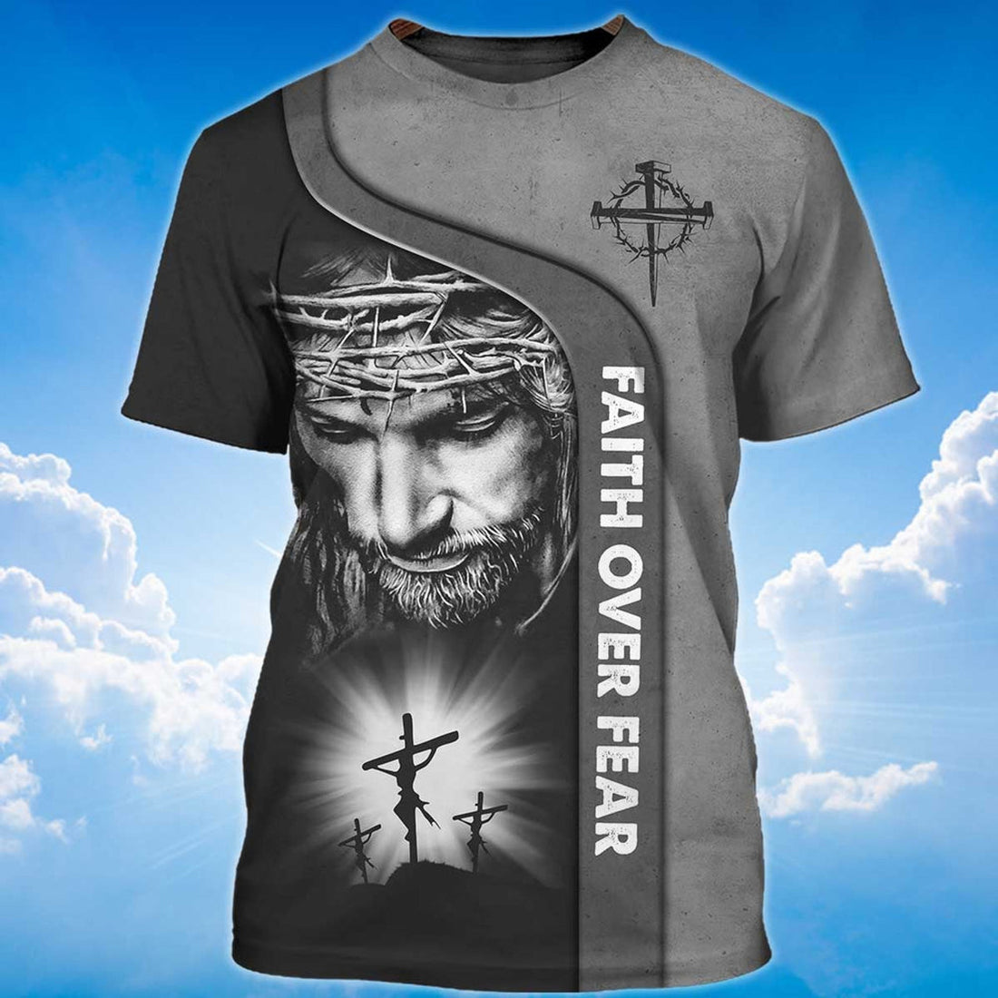 FUNSTUFFPRINT Faith Over Fear God Jesus 3D All Over Print 3D T-shirt