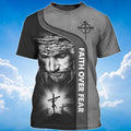 FUNSTUFFPRINT Faith Over Fear God Jesus 3D All Over Print 3D T-shirt