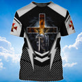 FUNSTUFFPRINT Knight Templar Lion A Warrior Of Christ 3D T-shirt