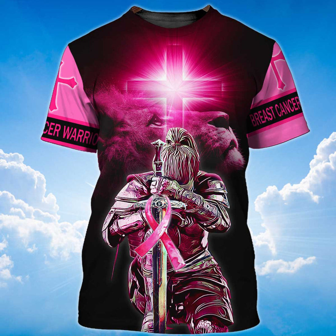 FUNSTUFFPRINT Women God Shirt Breast Cancer I Am A Daughter Of God 3D T-shirt