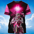 FUNSTUFFPRINT Women God Shirt Breast Cancer I Am A Daughter Of God 3D T-shirt