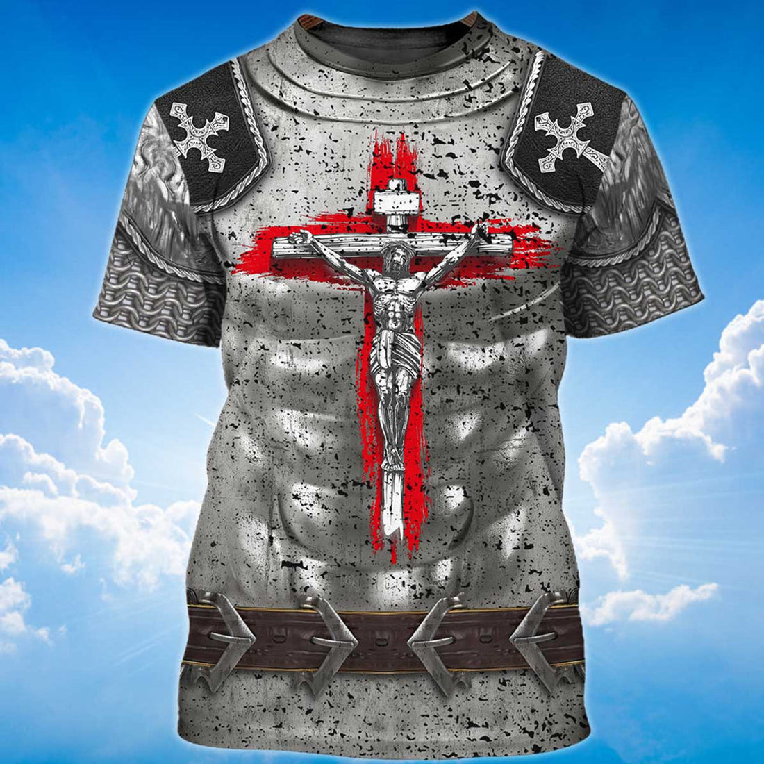 FUNSTUFFPRINT Knight Templar Armor T-Shirt Jesus Shirt 3D T-shirt