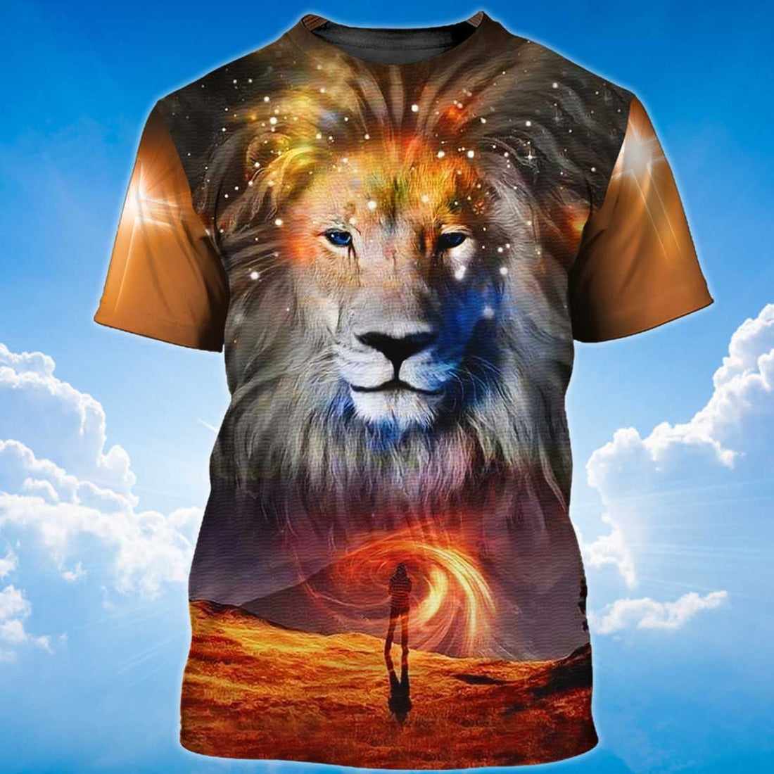 FUNSTUFFPRINT I Can Do All Things Through Christ Lion Cross 3D T-Shirt