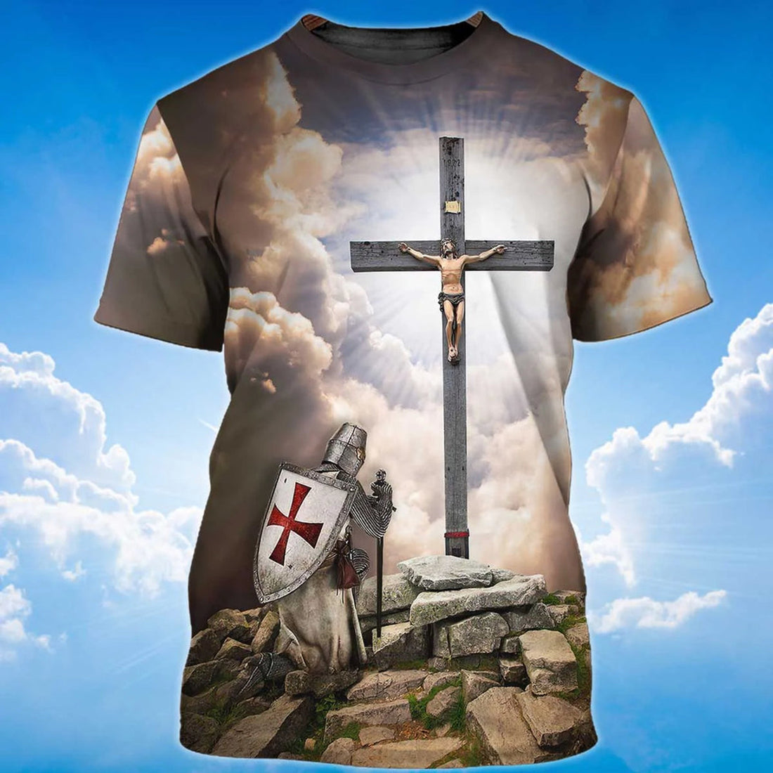 Knight Templar Kneel Before Jesus T-Shirt Templar Lover Shirts Men Women