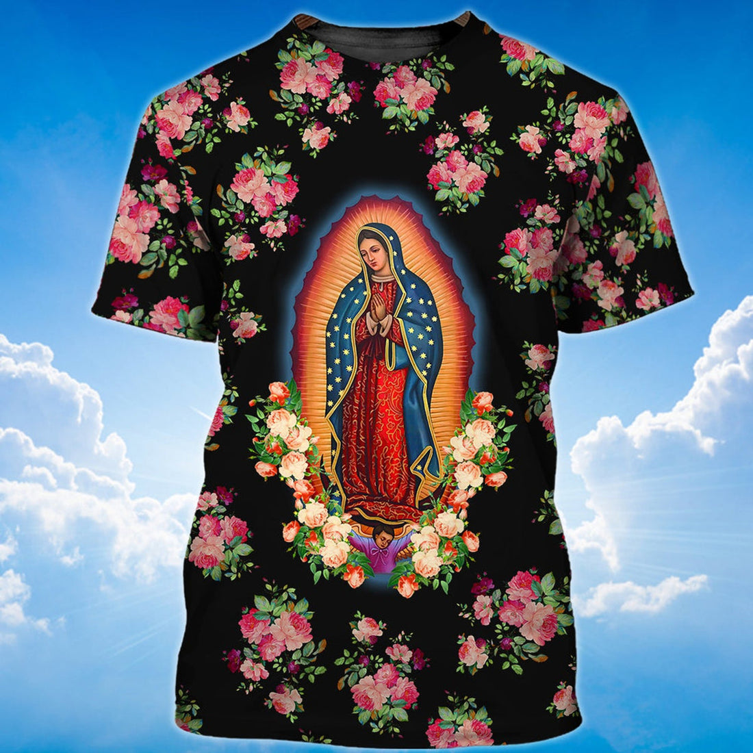 FUNSTUFFPRINT Our Lady Of Guadalupe Virgin Mary 3D T-shirt