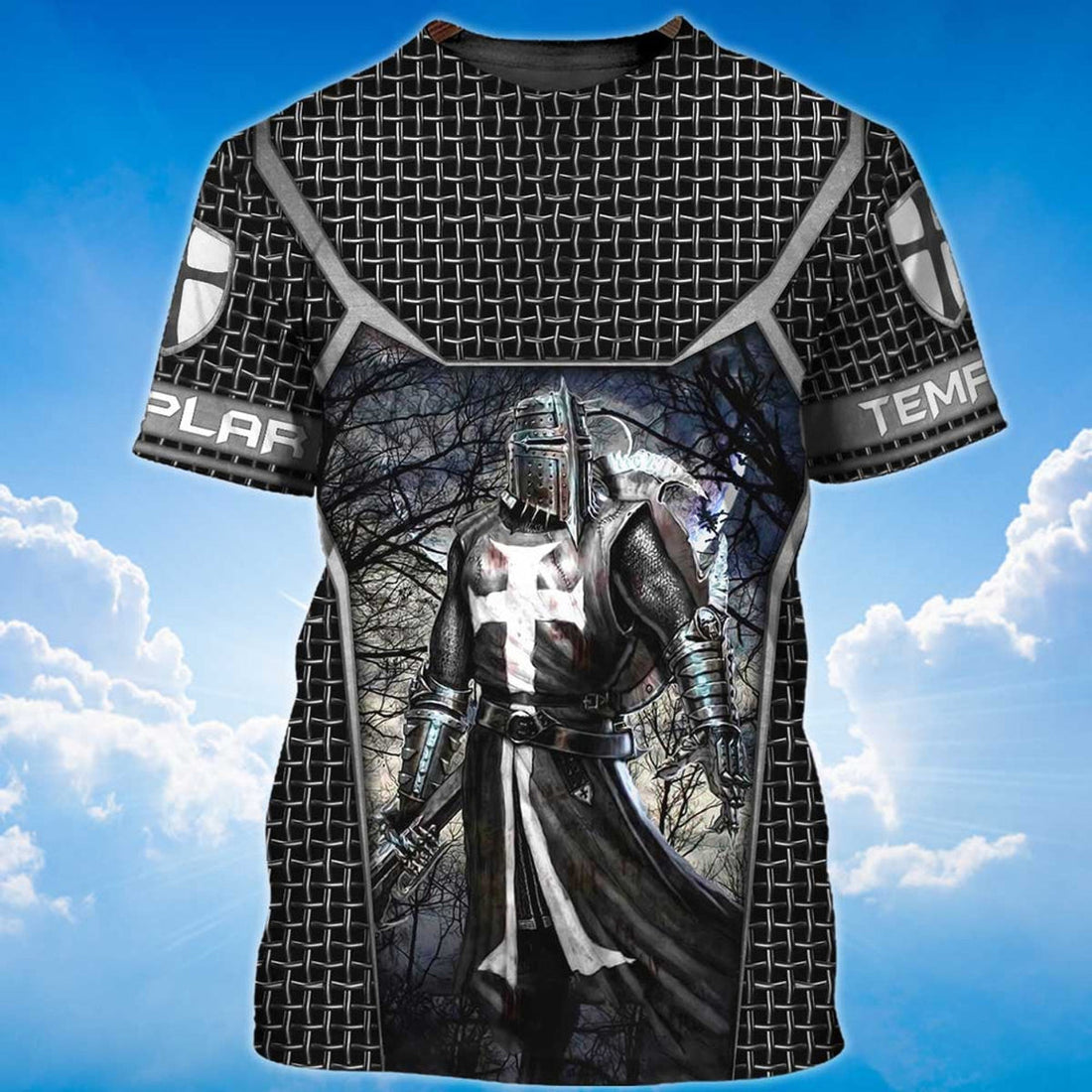 FUNSTUFFPRINT Knight Templar Warrior T-Shirt Templar Shirts 3D T-shirt