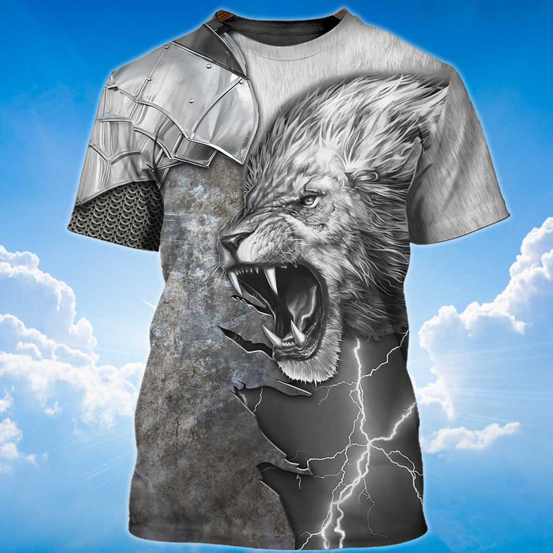 FUNSTUFFPRINT Thunder Lion Knight Armo Patterns 3D T-shirt
