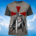 FUNSTUFFPRINT Knight Templar A Child Of God, A Man Of Faith 3D T-shirt