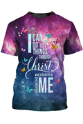 FUNSTUFFPRINT 3D Women Jesus Shirts I Can Do All Things Through Christ Who Strengthens Me 3D T-shirt