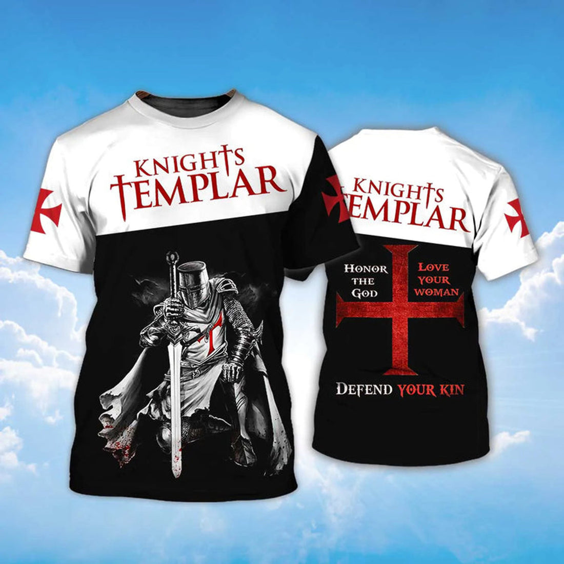 Cool Knight Templar Honor Shirt The God 3D Full Printed Premium T-Shirt