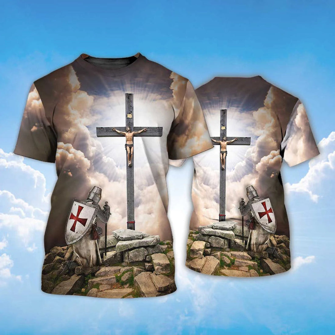 Knight Templar Kneel Before Jesus T-Shirt Templar Lover Shirts Men Women