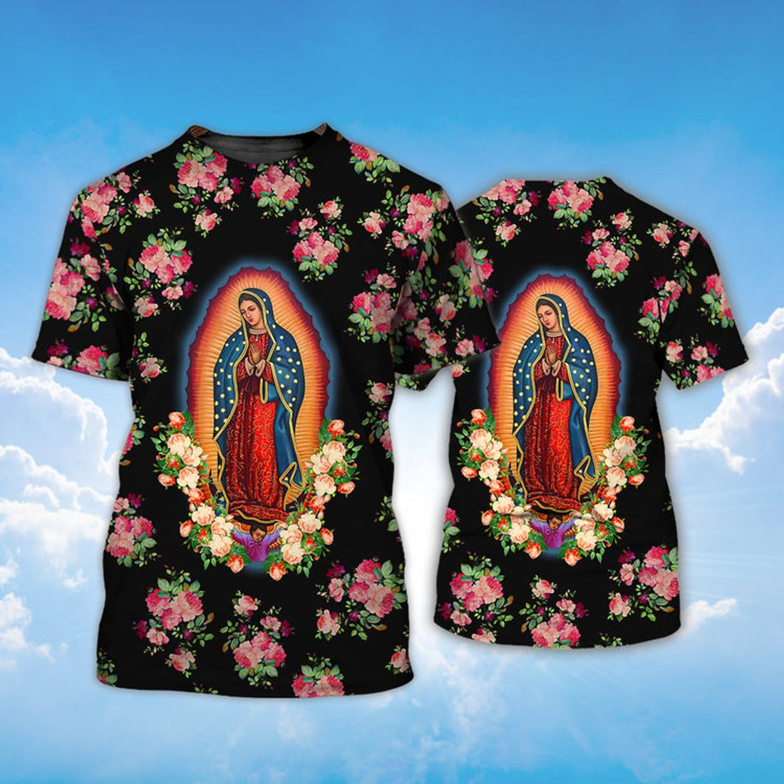FUNSTUFFPRINT Our Lady Of Guadalupe Virgin Mary 3D T-shirt