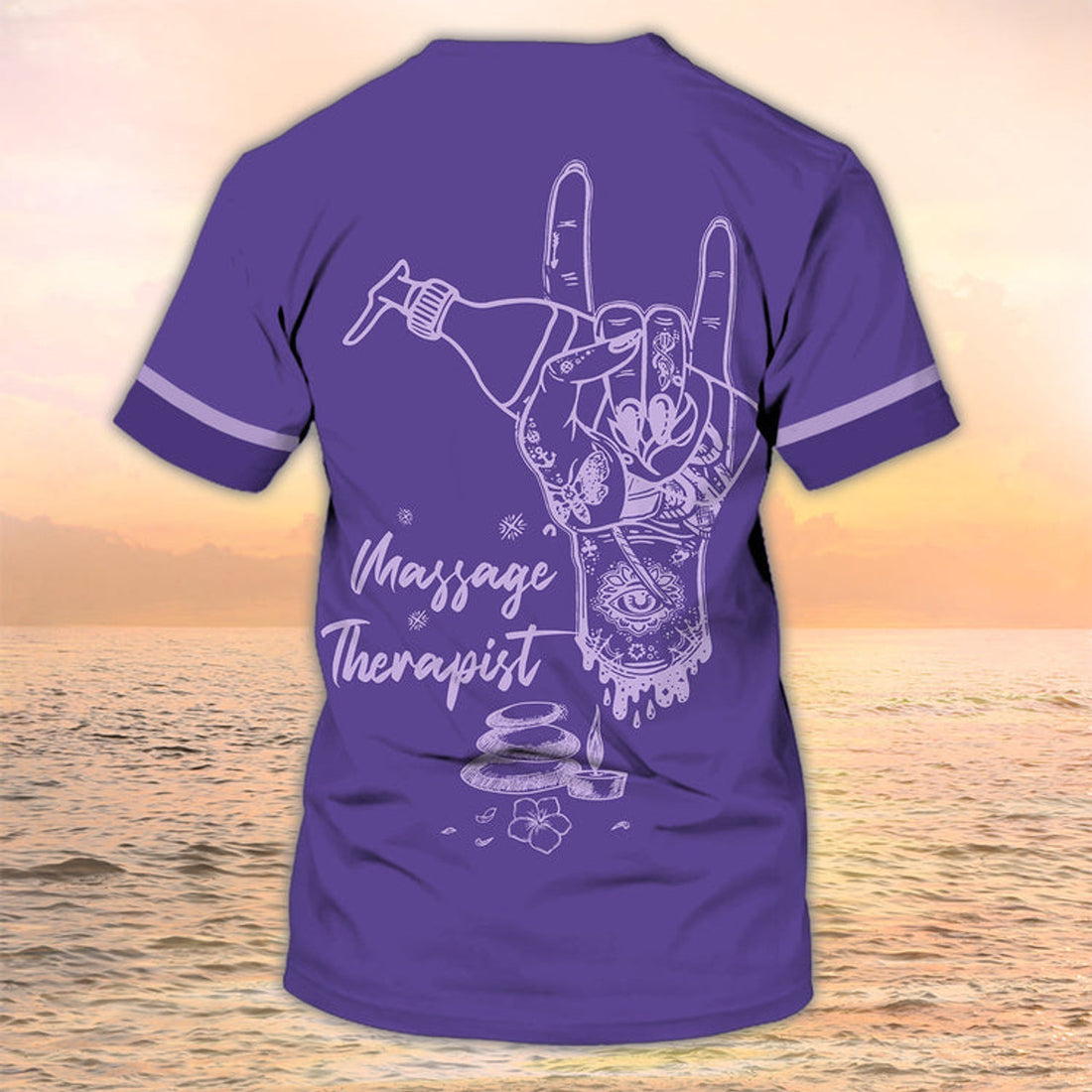 FUNSTUFFPRINT Massage TherapisT-Shirt, Personalized 3D T-Shirt Massage Uniform Tad 3D T-shirt