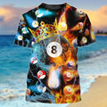 Custom3D Printed Billiard Shirt, Aim Shoot Swear Repeat, T-Shirt For Billiard Player, Billiard Gifts