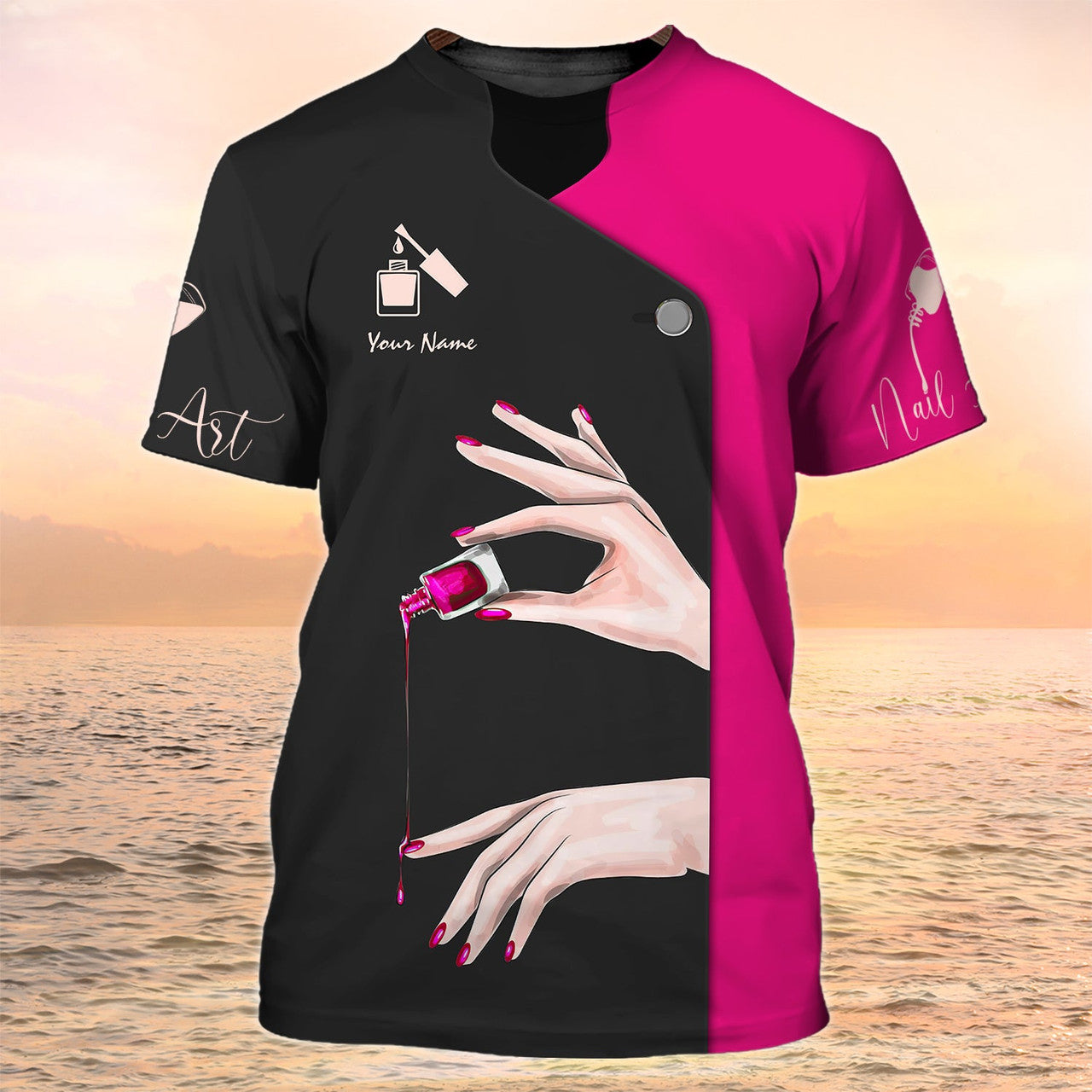 FUNSTUFFPRINT Nail ArT-Shirt Nail Technician 3D T-Shirt Gift For Manicurist [Non Workwear]