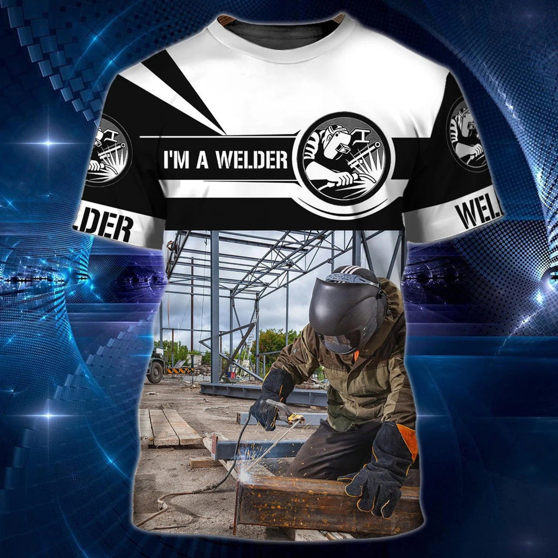 FUNSTUFFPRINT Personalized 3D All Over Print I Am A Welder T-Shirt Men, Gift To Welder Husband 3D T-shirt