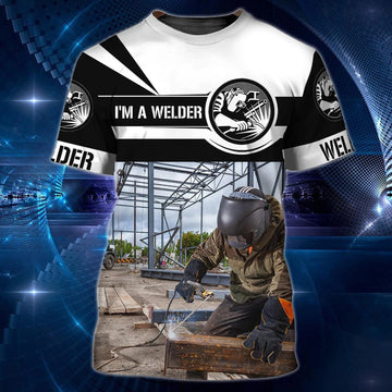 FUNSTUFFPRINT Personalized 3D All Over Print I Am A Welder T-Shirt Men, Gift To Welder Husband 3D T-shirt