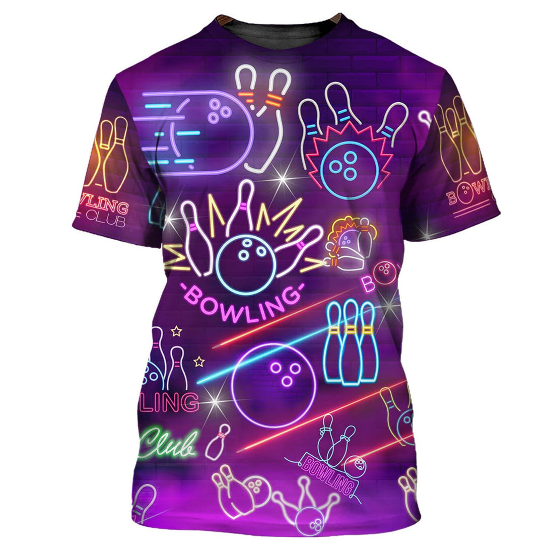 FUNSTUFFPRINT 3D Full Printed Colorfull Bowling Shirt, Women'S Bowling Shirts, Men Bowling Shirts 3D T-shirt
