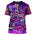 FUNSTUFFPRINT 3D Full Printed Colorfull Bowling Shirt, Women'S Bowling Shirts, Men Bowling Shirts 3D T-shirt