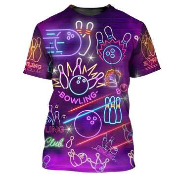 FUNSTUFFPRINT 3D Full Printed Colorfull Bowling Shirt, Women'S Bowling Shirts, Men Bowling Shirts 3D T-shirt
