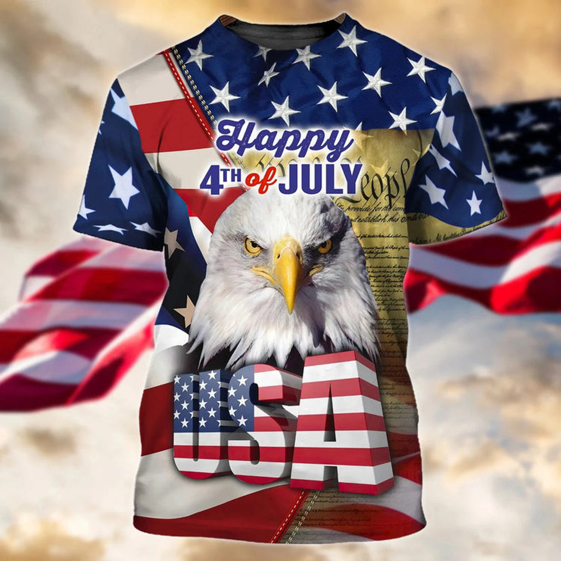 Happy 4Th Of July Independence Day 3D All Over Print T-Shirt Usa