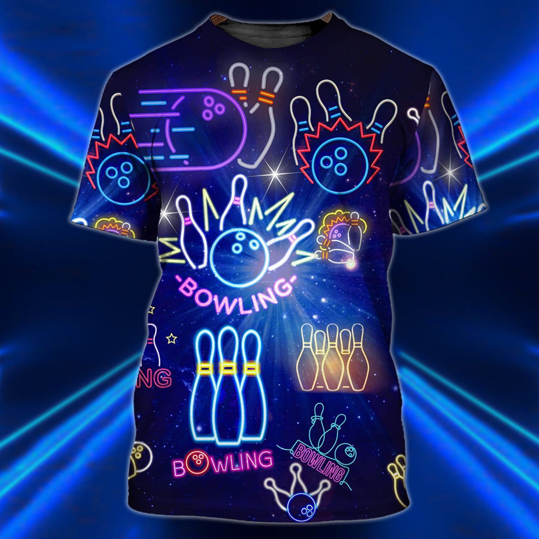 FUNSTUFFPRINT 3D All Over Print Funny Bowling T-Shirt, Love Bowling Shirt, Bowling Shirt For Son Daughter 3D T-shirt